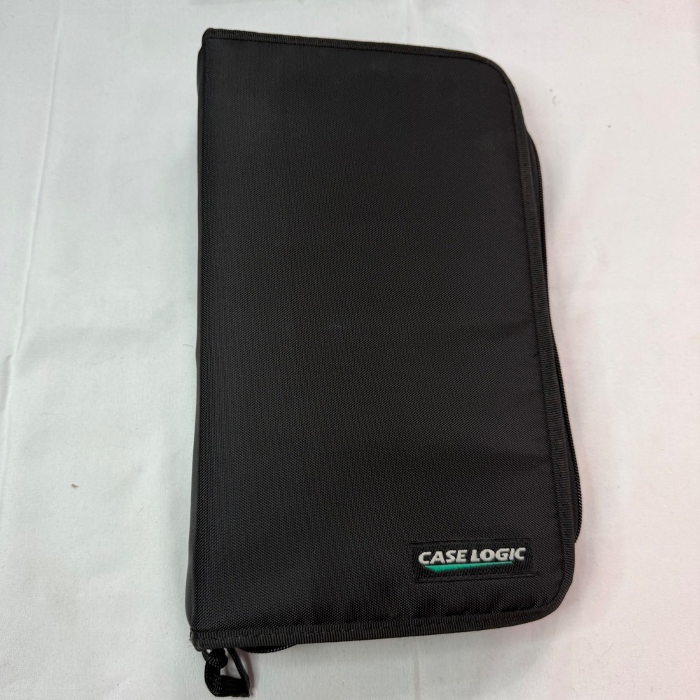 Case Logic CD Binder Black Nylon Zippered Wallet with 12 CD's holds 72 total